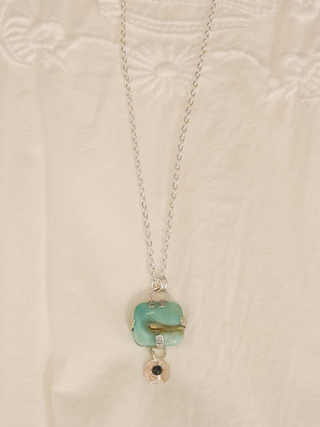 "Island Dream" Sterling Silver Gem Silica & Labradorite Necklace
