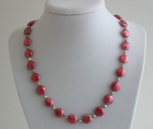 "Pink Iridescence" Fresh Water Pearl Necklace