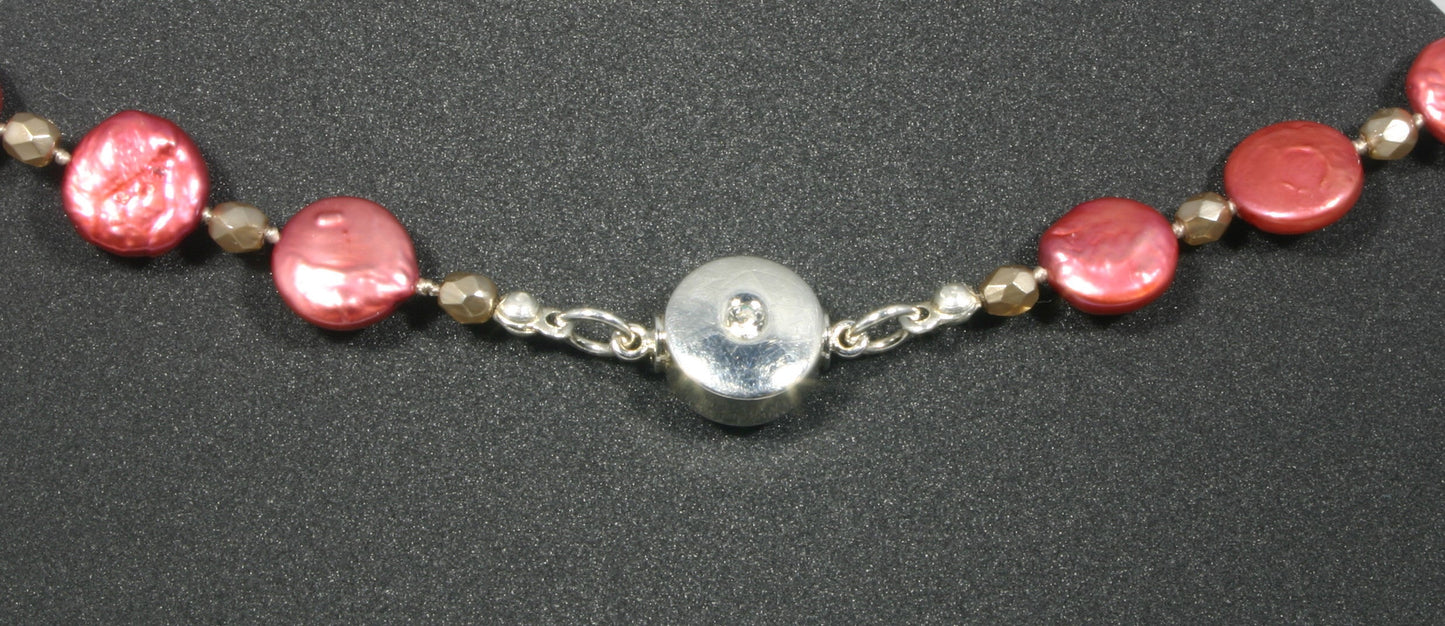 "Pink Iridescence" Fresh Water Pearl Necklace