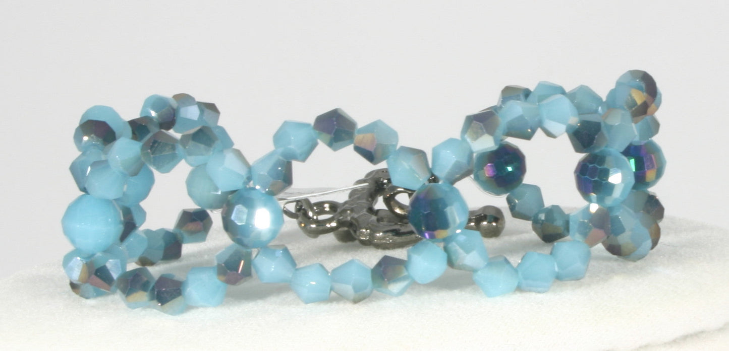 "Crystal Aqua" Gunmetal Bracelet