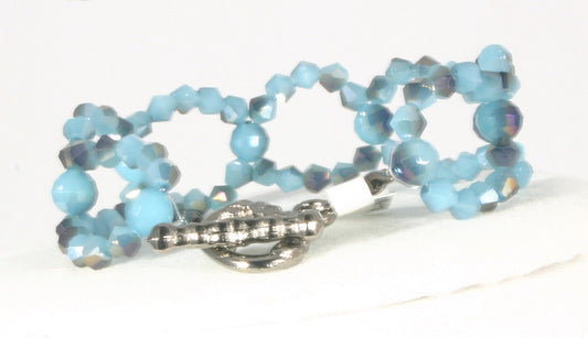 "Crystal Aqua" Gunmetal Bracelet