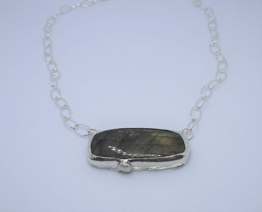 "Magical Rainbow" Sterling Silver Labradorite Necklace