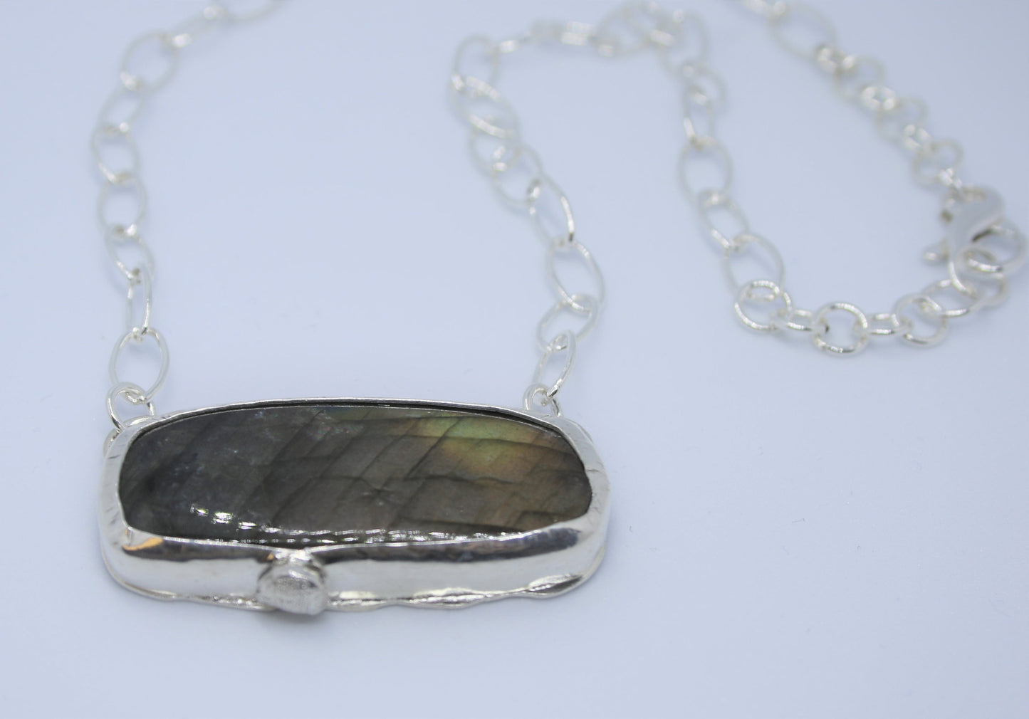 "Magical Rainbow" Sterling Silver Labradorite Necklace