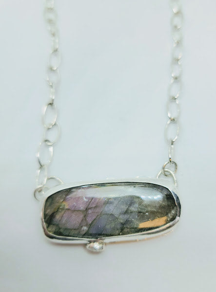 "Magical Rainbow" Sterling Silver Labradorite Necklace