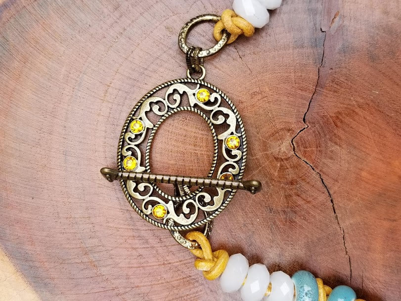 "I Want To Be A Cowgirl" Brass and Leather Necklace