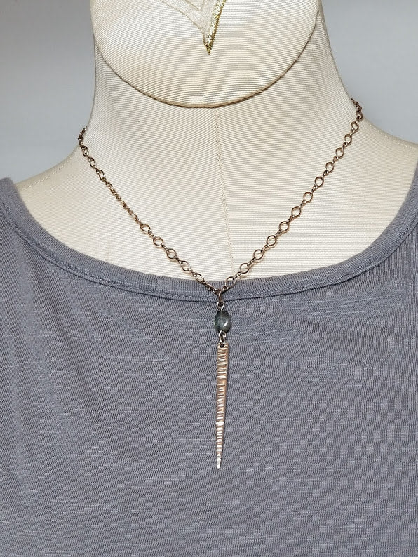 "Line 'em Up" Sterling Silver Labradorite Necklace