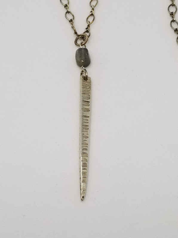 "Line 'em Up" Sterling Silver Labradorite Necklace