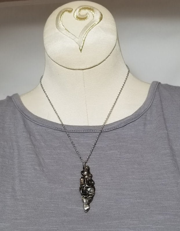 "Forking Swag" Plated and Stainless Necklace