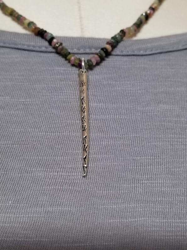 "Forking Fancy" Tourmaline Sterling Silver Necklace