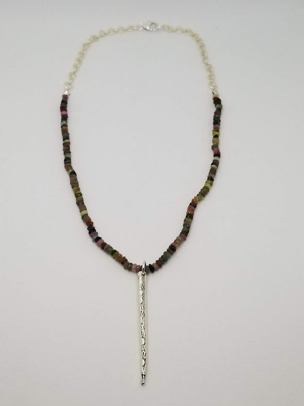 "Forking Fancy" Tourmaline Sterling Silver Necklace