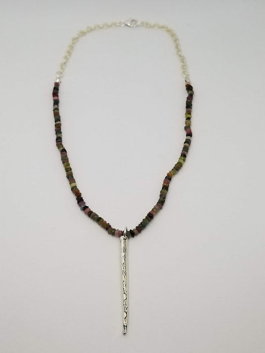 "Forking Fancy" Tourmaline Sterling Silver Necklace