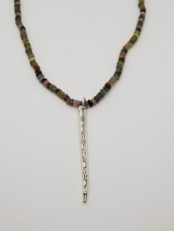 "Forking Fancy" Tourmaline Sterling Silver Necklace