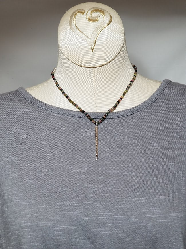 "Forking Fancy" Tourmaline Sterling Silver Necklace
