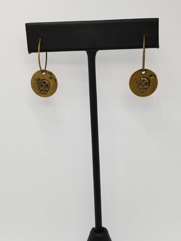 "Skully's" Halloween Brass Earrings