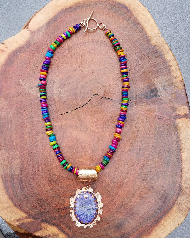 "Oh, Mother Of Pearl" Copper Gemstone Necklace