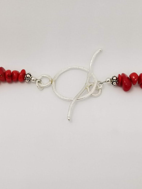 "Cowgirl Chic" Turquoise & Coral Sterling Silver Necklace