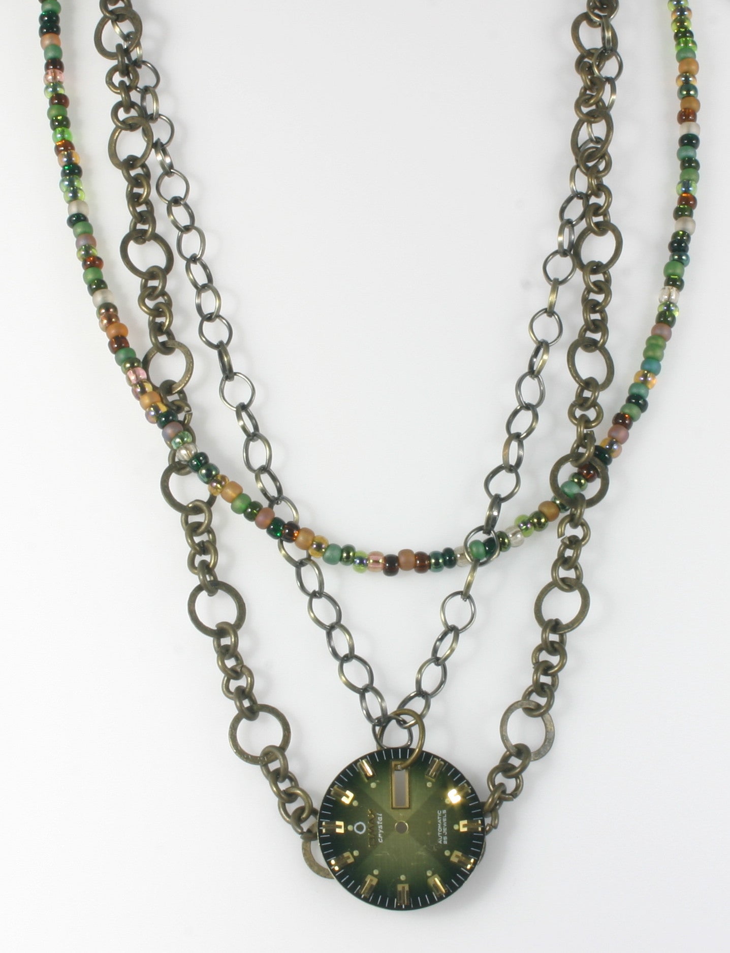 "Clock Me" Brass Necklace