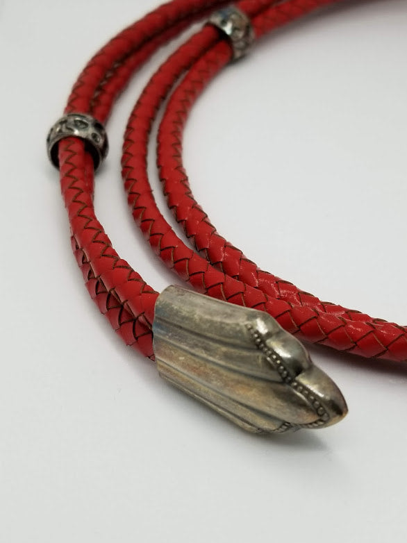 "This Ain't My First Rodeo" Red Leather Necklace
