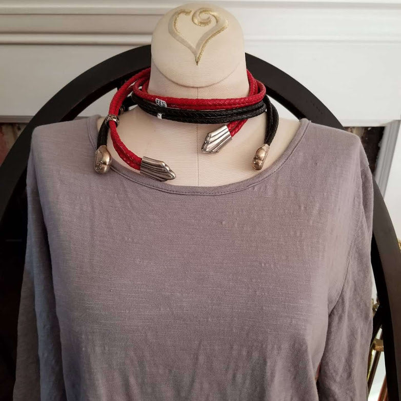 "This Ain't My First Rodeo" Red Leather Necklace