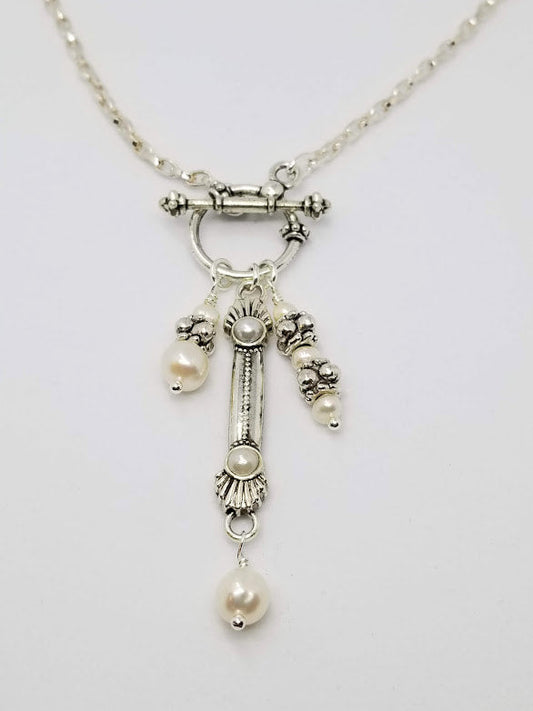"Pearl-licious" Silver Plated Pearl Necklace