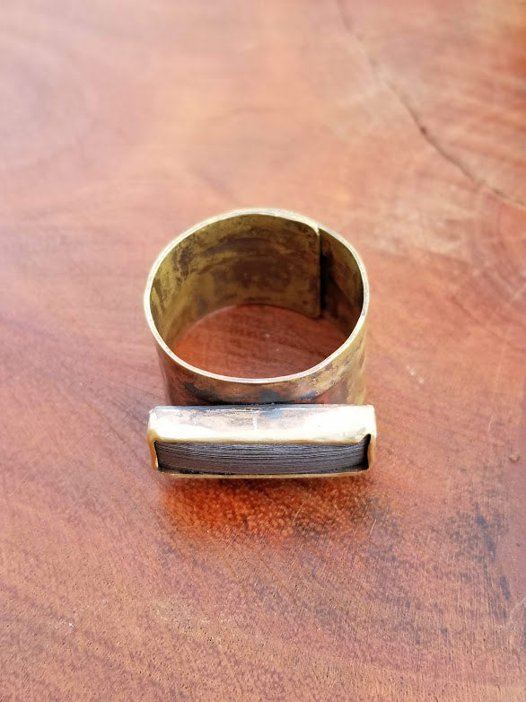 "Get Your Motor Running" Fordite Brass Ring