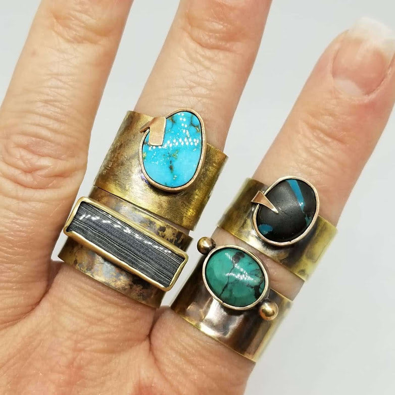 "Get Your Motor Running" Fordite Brass Ring