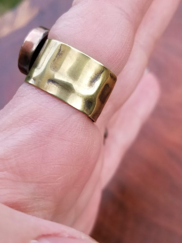 "Black Magic" Hubei Turquoise Brass Ring
