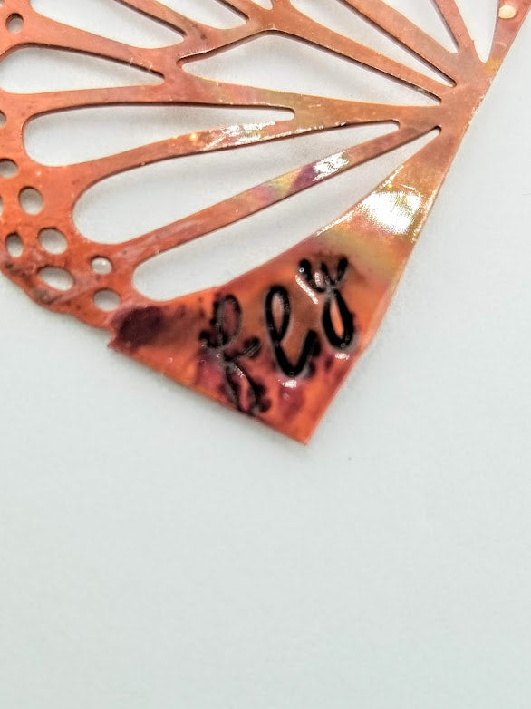 "Fly" Labradorite Butterfly Wing Copper Necklace