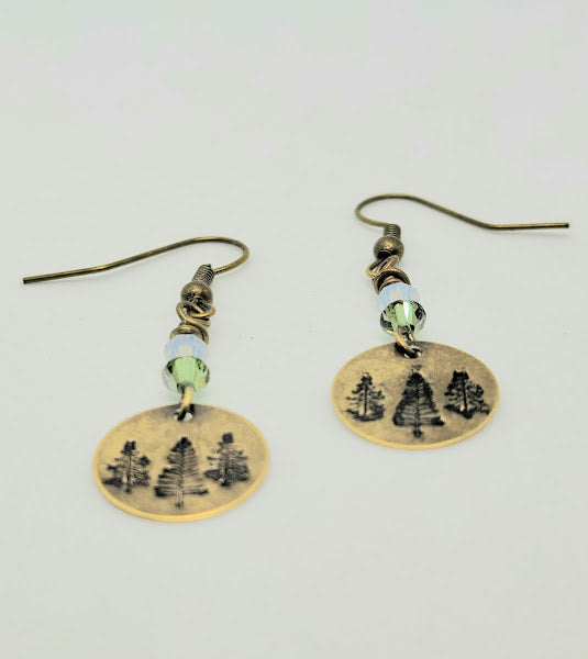 "Evergreen Bliss" Brass Earrings