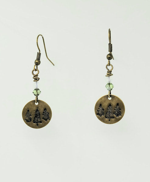 "Evergreen Bliss" Brass Earrings