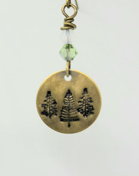 "Evergreen Bliss" Brass Earrings