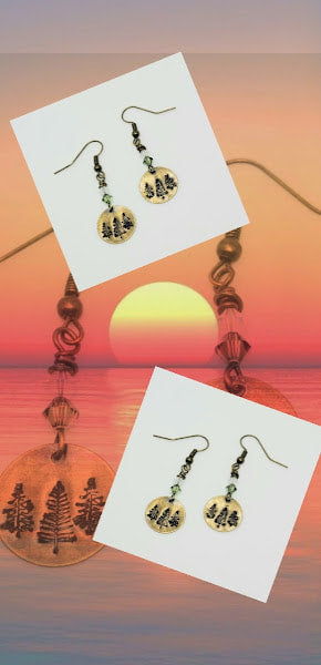 "Evergreen Bliss" Brass Earrings