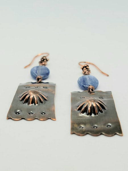 "Boho Coolness" Kyanite Copper Earrings