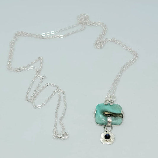 "Island Dream" Sterling Silver Gem Silica & Labradorite Necklace