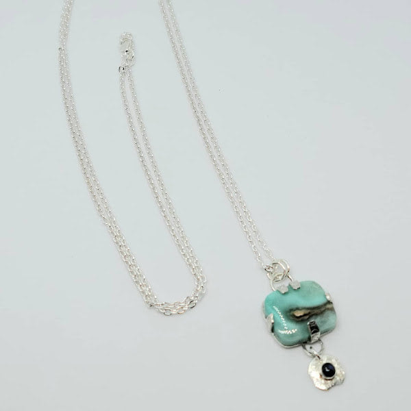 "Island Dream" Sterling Silver Gem Silica & Labradorite Necklace