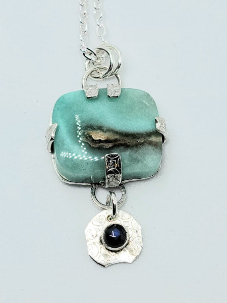 "Island Dream" Sterling Silver Gem Silica & Labradorite Necklace