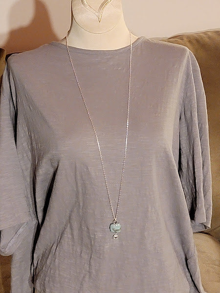 "Island Dream" Sterling Silver Gem Silica & Labradorite Necklace