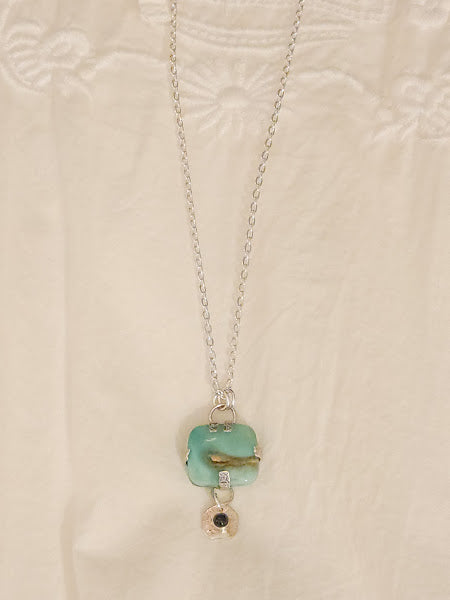 "Island Dream" Sterling Silver Gem Silica & Labradorite Necklace