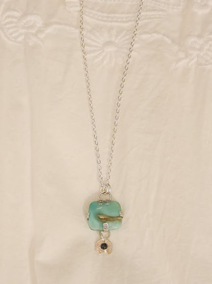 "Island Dream" Sterling Silver Gem Silica & Labradorite Necklace