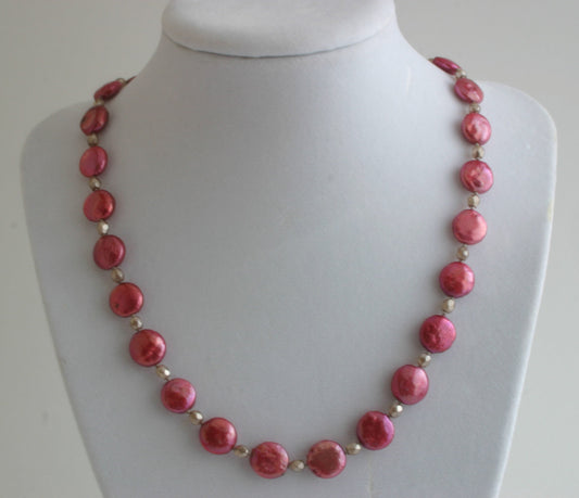 "Pink Iridescence" Fresh Water Pearl Necklace