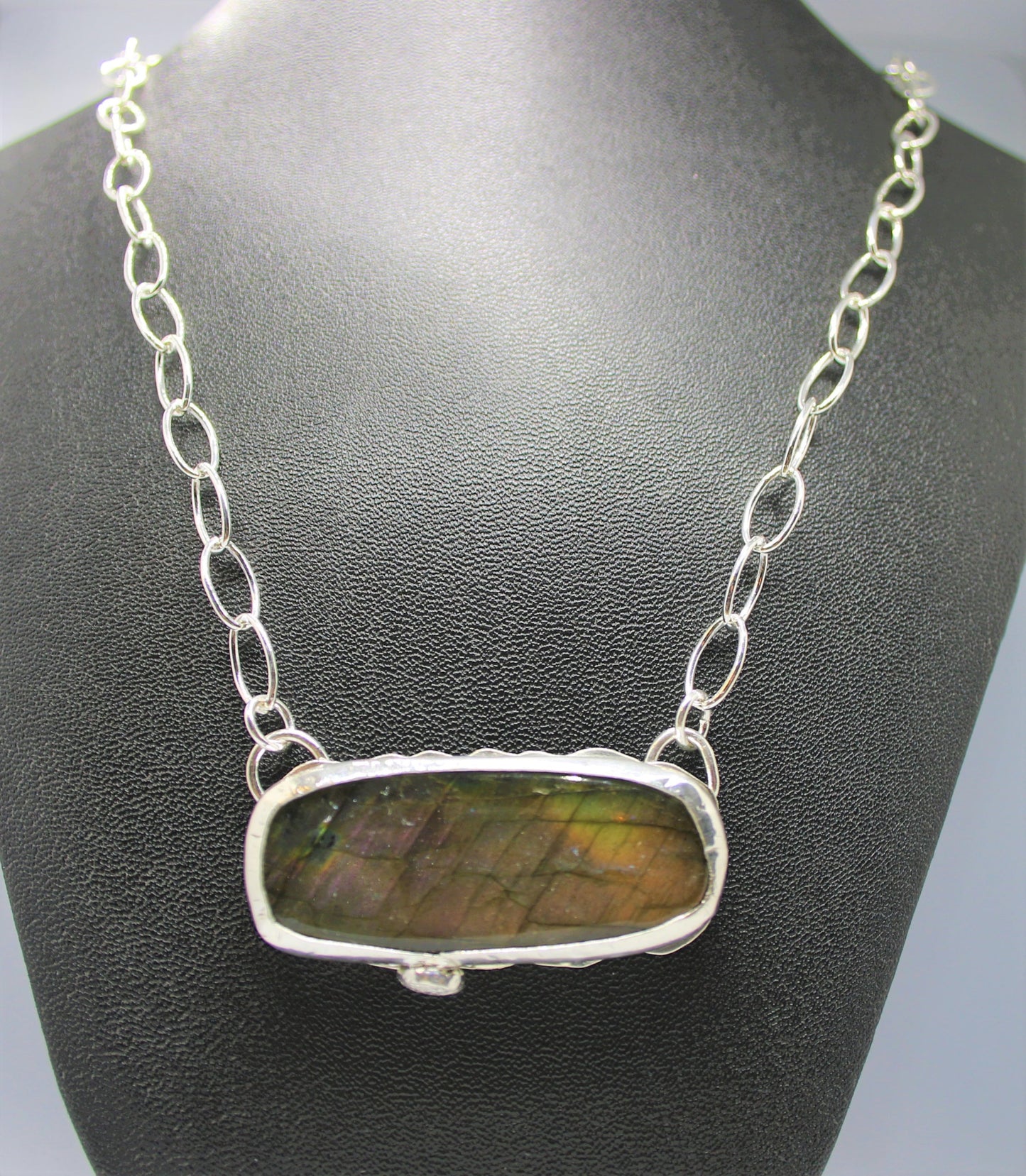 "Magical Rainbow" Sterling Silver Labradorite Necklace