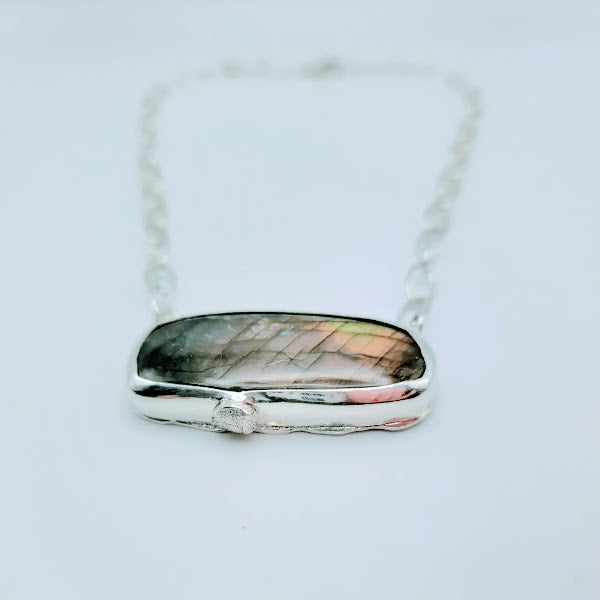 "Magical Rainbow" Sterling Silver Labradorite Necklace