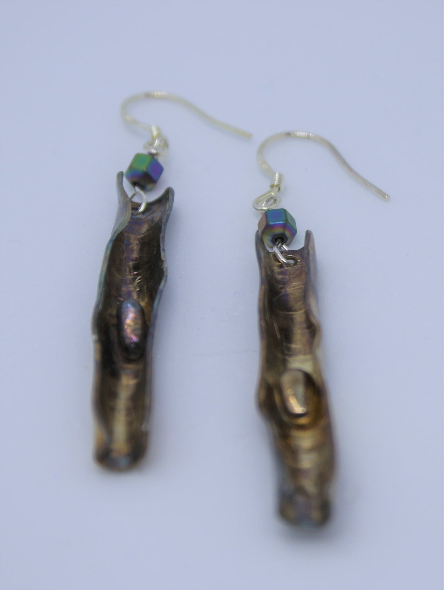 "Curvy" Sterling Silver Hematite Earrings