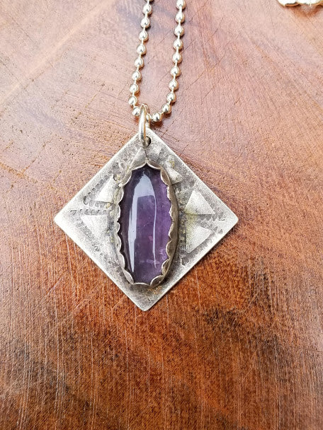 "Purple Protector" Sterling Silver Necklace