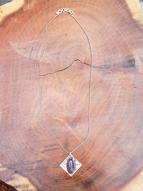 "Purple Protector" Sterling Silver Necklace