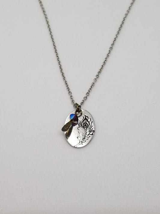 "Pretty Peacock" Stainless Steel Necklace