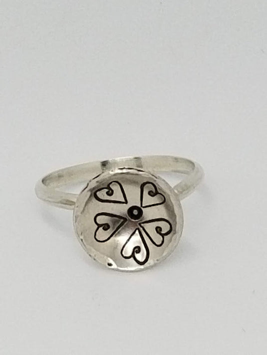 "All Around Love" Sterling Silver Heart Ring