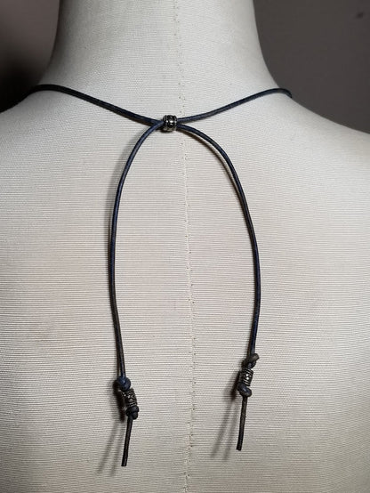 "Pairs Well With Jeans" Sterling Silver Leather Necklace