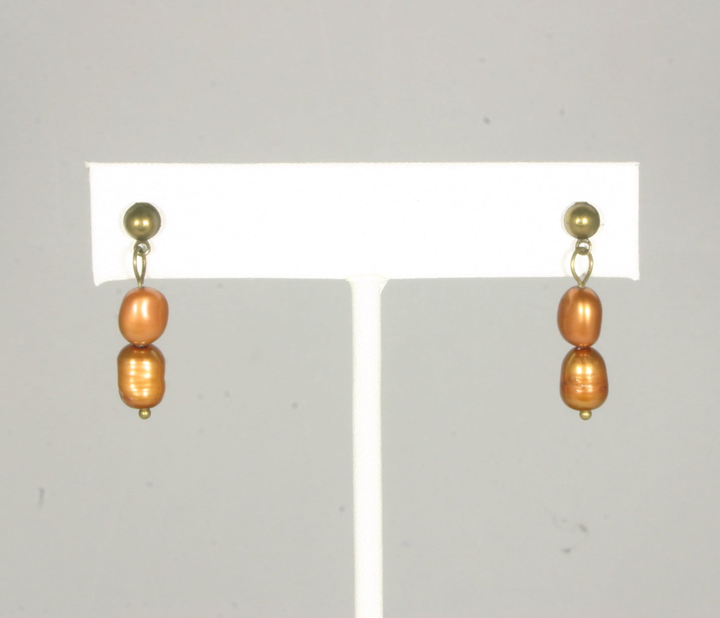 "Golden Beauty" Brass Pearl Necklace