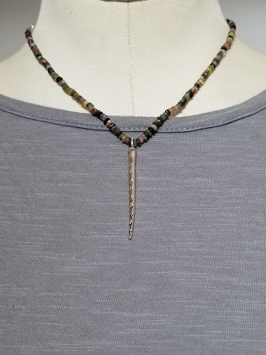 "Forking Fancy" Tourmaline Sterling Silver Necklace